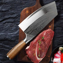 Professional Cleaver Knives Heavy Duty Chinese Knife Wooden Handle Laser Damascus Knife Cleaver Meat Chicken Fish Kitchen Knife
