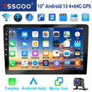 ESSGOO 7"/9"/10“ 2 DIN Android 14 4+64G Car Stereo Carplay Android Auto GPS Navi Bluetooth FM RDS Radio WIFI Touchscreen ChatGPT