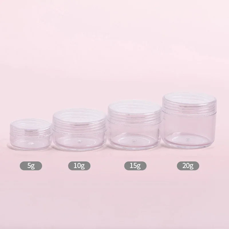 5-20g Make Up Jar Cosmetic Sample Empty Container Small Refillable Bottles Plastic Round Lid Eyeshadow Cream Travel Pot