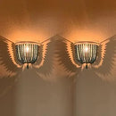 Industrial retro blue/white wooden bead bracket light E14 LOFT bedroom cafe lamp holiday Corridor Restaurant decor wall lights