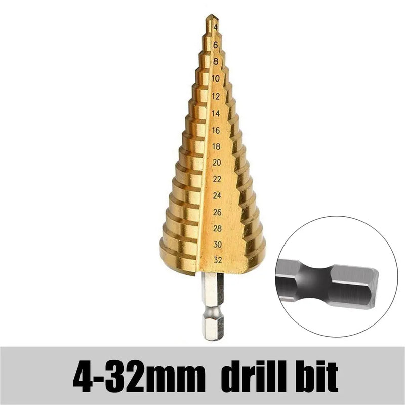 3-12mm 4-12mm 4-20mm HSS Straight Groove Step Drill Bit Set Titanium Coated Wood Metal Hole Cutter Core Drill Bit Set