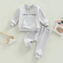 Toddler Kids Unisex 2 Piece Clothing Set Cute Graphic Print Crew Neck Sweatshirt Comfy Elastic Waist Jogger Pants Outfit