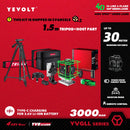 YEVOLT Laser Level Green Beam 4-Plane 16-Line Self-leveling 360 3D Ground-Hugging Horizontal & Vertical Tile Measuring Tools