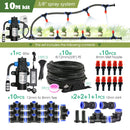 3M-25M 3/8”PE Hose Misting System DIY Adjustable Orange Nozzle Spray Cooling Kit for Greenhouse Garden Plants Fogging Watering