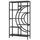 Tribesigns 71 inches Geometric Bookcase, 8-Tiers Bookshelves, Rustic Bookcase with Metal Frame, Freestanding Open Shelving