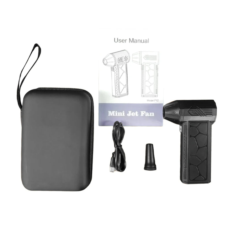 Mini Turbo Jet Fan 130000 RPM Handheld Powerful Air Blower Compressed Air Duster 3 Gear Winds for PC/Home /Car Cleaning Tool