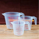 3pcs Baking Liquid Measuring Cups PVC Scale Cup Plastic Measuring Volume Beaker Kitchen Baking Tools 250/500/1000ml