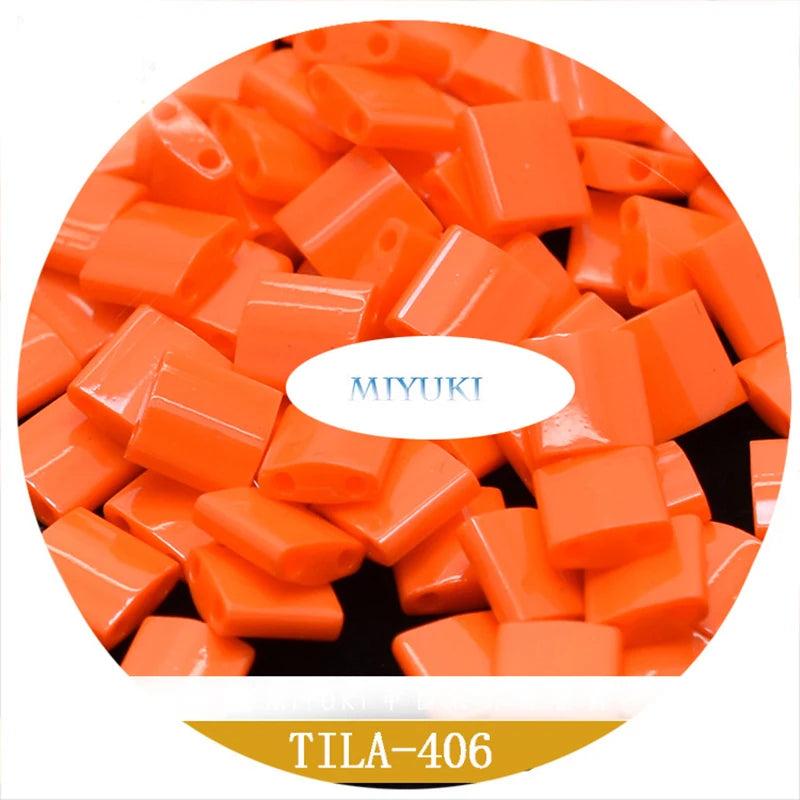 Miyuki Imported From Japan Handmade Tila Beads 5*5 * 1.9mm Solid Color Series Glass Beads To Make Jewelry