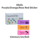 3 Rolls Thermal Paper for T02 Mini Printer, 53mm 2" Size M832 Thermal Paper, For T02 M832 M833 M834 width 53mm Portable Printer