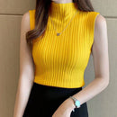 Blouse Women Blusas Mujer De Moda 2022 Verano Sleeveless Knitted Blouse Shirt Women Tops Turtleneck Blouse Women Blouses S-3XL
