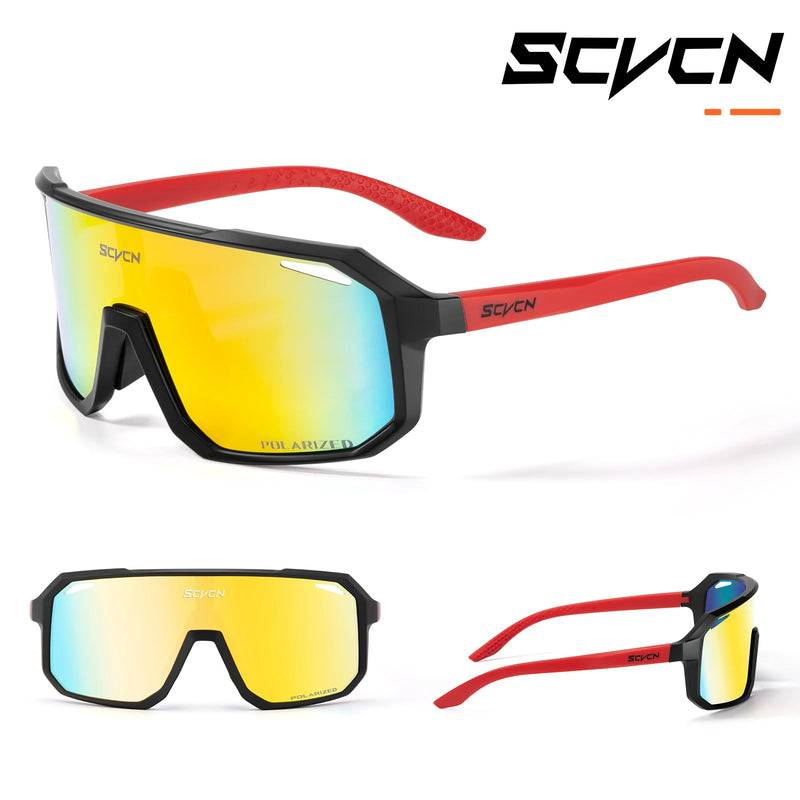 SCVCN Men Sunglasses Polarized Cycling Glasses Sun Glasses for Driving Fishing MTB Goggles Woman Bike Bicycle Cycle Eyewear