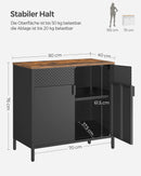 Sideboard, kitchen cupboard, double door cabinet, adjustable floor, steel rack, industrial style multi-functional