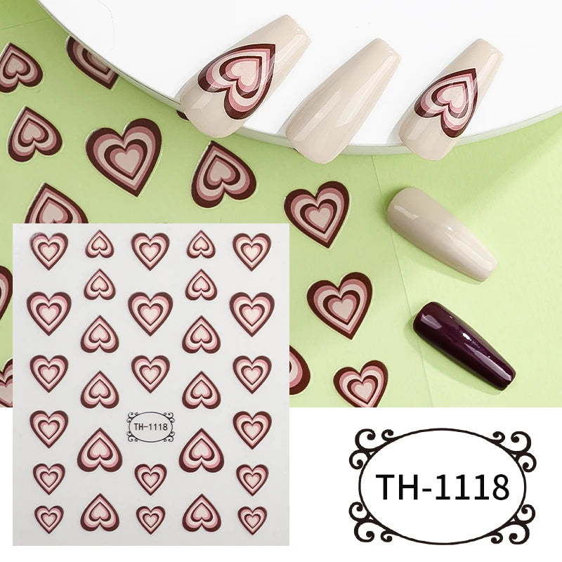 3D Bunny Nail Art Sticker Decals Decorations Easter Egg Design Cute Cartoon Rabbit Flower Nail Stickers Sliders for Manicure