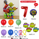 50Pcs Teenage Mutant Ninja Turtles American Animated Characters Superhero Warriors Red Numbers Birthday Party Decoration Balloon