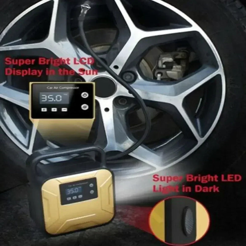 12V Electric Car Tyre Inflator 150PSI Portable Air Compressor Pump Digital Display Tire Inflator Pump With Emergency Lighting