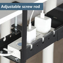 Under Desk Cable Management Tray Clamp Mounted Under Desk Cable Shelf Retractable Cable Storage Rack for Cords Wires Power Strip