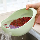 Multi-functional Rice Washer Vegetable and Fruit Basket Drain Cleaning Kitchen Tools Food Beans Sieve Fruit Bowl Drainer