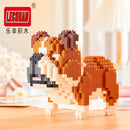 Linkgo Connection Building Blocks Collie Husky Bulldog Corgi Schnauzer 3D Model Animal Dog Mini Bricks Figure Toys For Kid Gift