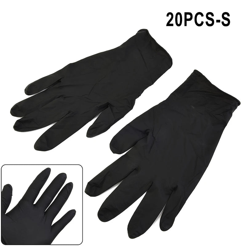 20/100Pack Disposable Nitrile Gloves Black Latex Free Tattoo Cleaning Protective Glove For Work Kitchen Cooking Tools