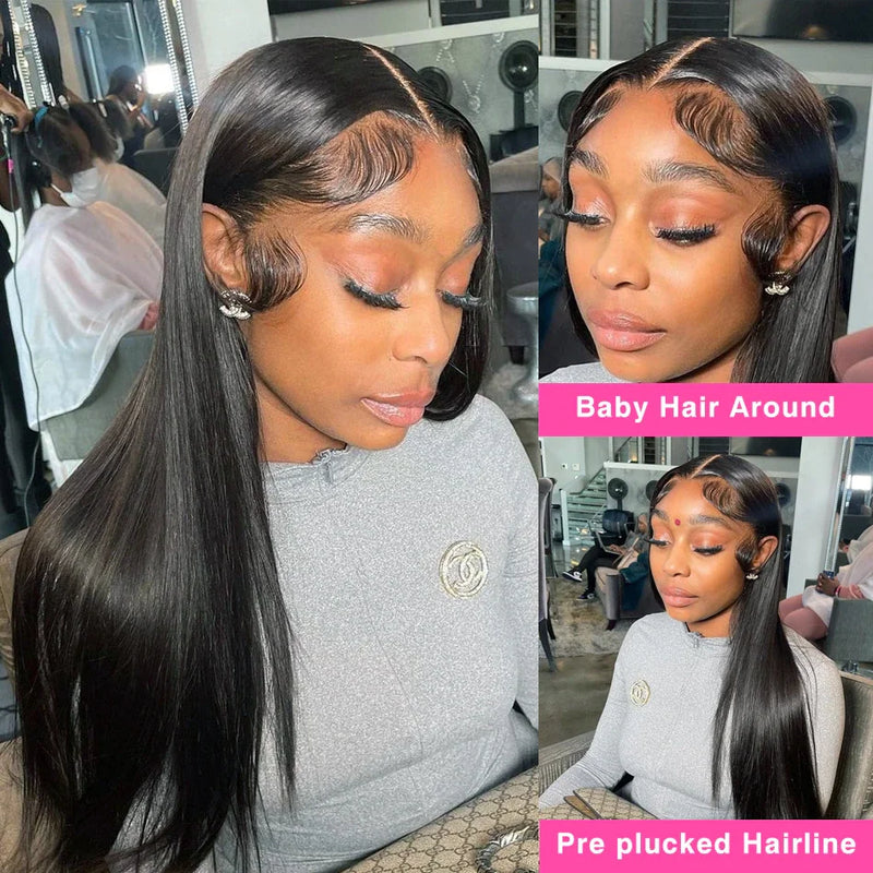 Bling Hair Brazilian Straight 13x4 Transparent Lace Front Human Hair Wigs For Black Women 13x6 Lace Frontal Wig Pre Plucked