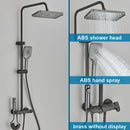 White Bathroom Shower Faucet with Digital Display 4 Function Wall Mount Hot Cold Water Tap Piano Bathroom Shower System