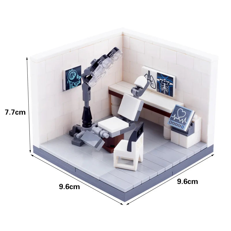 MOC City Building Blocks Accessories Mahjong Machine Plant Sofa Bed Piano Refrigerator Kitchen Toy Brick Florist Bar X009 TV Set