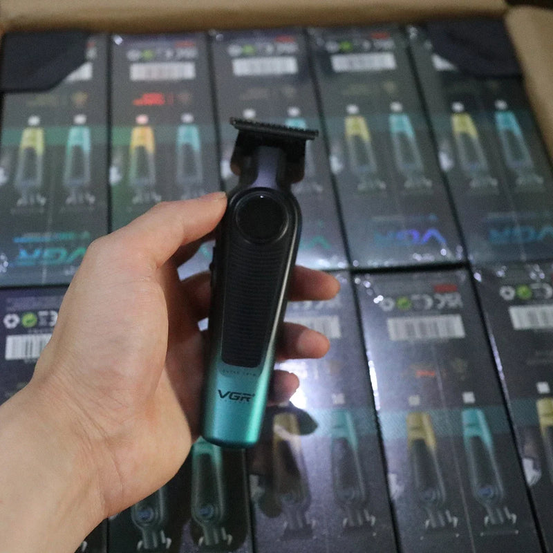 VGR V-996 Men's Professional Hair Clipper with DLC Blade, 7000 RPM, LED Display, Barber Shop Cordless Professional Hair Trimmer