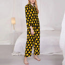 Pajamas Female Yellow Classic Ducks Daily Sleepwear Animal Two Piece Retro Pajama Sets Long Sleeve Elegant Oversize Home Suit