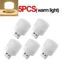 1-20Pcs Mini USB Night Light Warm White Eye Protection Book Reading Light USB Plug Computer Mobile Power Charging LED Night Lamp