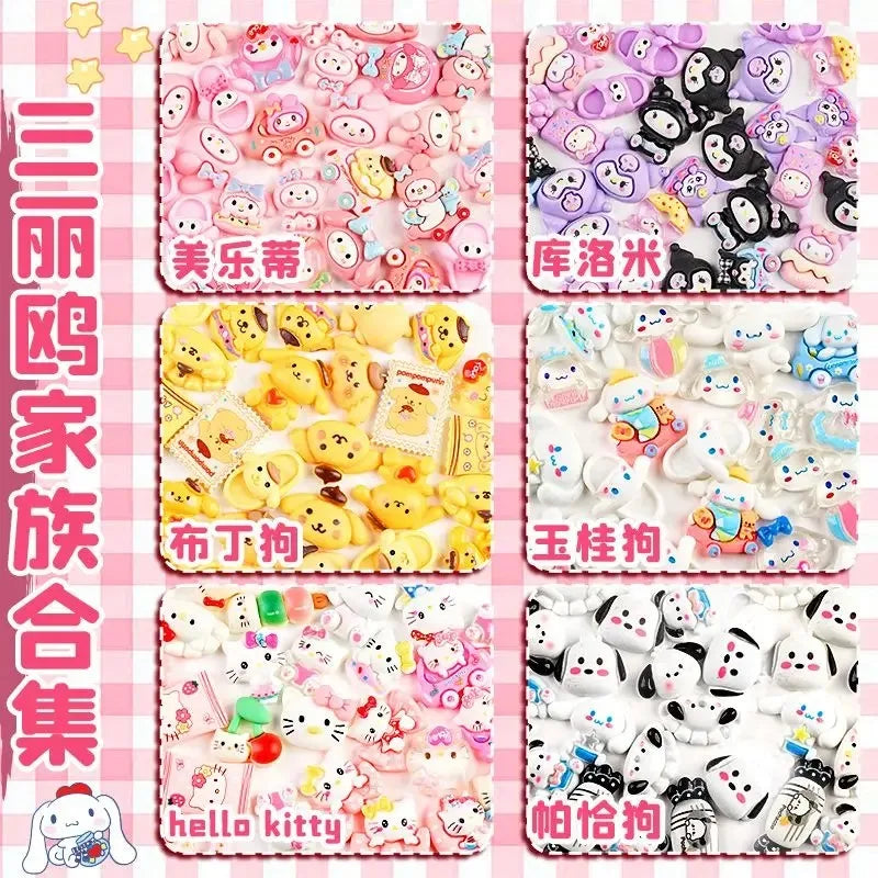 Sanrio Anime 3D Decoration Sticker Cute Cartoon Kuromi Melody DIY Phone Case Water Cup Accessories Material Pack boys Girl Gift