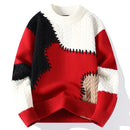 2024 Brand Stitching Contrast Long-sleeved Sweater Y2K Street Retro Fashion Harajuku Sweaters For Men Christmas couple top