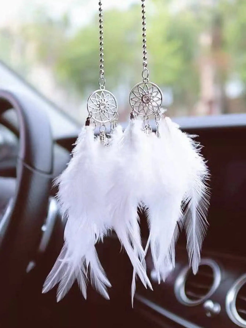 Car pendant, dream catcher, feather car accessories, creative and cute car interior decorations