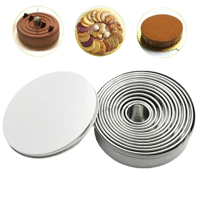 Cookie Cutters Moulds Aluminum Alloy Fondant Biscuit Pastry Cutter Mold Round DIY Cake Cookies Christmas Decorating Baking Tools