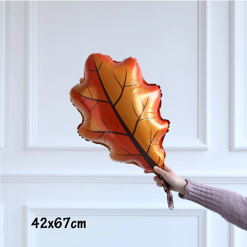 1/5pcs Autumn Maple Leaf Pine Cones Foil Balloons Squirrel Fox Animals Balloon Thanksgiving Brithday Party Decorations Kid Toys