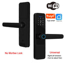 Wifi Smart Door Lock with Handle Keyless Entry Fingerprint Digital Lock Free App Remote Control Door 35-120mm