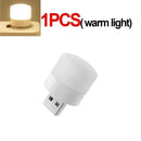 1-20Pcs Mini USB Night Light Warm White Eye Protection Book Reading Light USB Plug Computer Mobile Power Charging LED Night Lamp