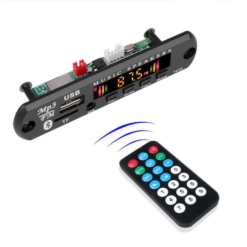 30W MP3 WMA Decoder Board Wireless Audio Module USB AUX FM TF Radio Bluetooth Music Car Player With Remote Control DC 9V-12V