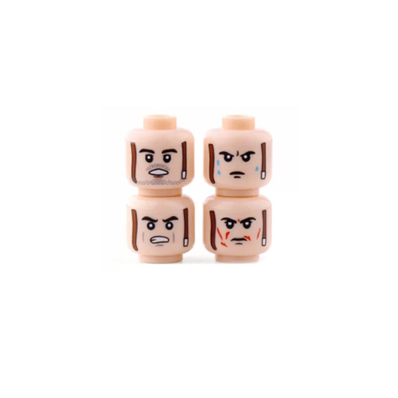 56pcs/Lot DIY Figures Head Building Blocks Accessories Laugh Cry Cute Angry Facial Expression Mini Bricks Toys Model Kids Gifts