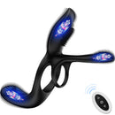 Remote Cock Ring Penis Sleeve Vibrator with Rose Clitoral Stimulator Couples Adult Men Women Couple Sex Toy with G Spot Clitoris