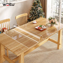 PVC 2mm Transparent Table Film Rectangular Crystal Clear Tablecloth Waterproof Protector Cover for Home Dining Restaurant Table