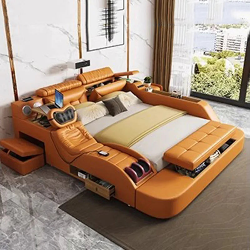 European Luxury Double Bed Custom Multi Multifunctional Double Bed Design Smart Muebles Para Dormitorio Nordic Furniture