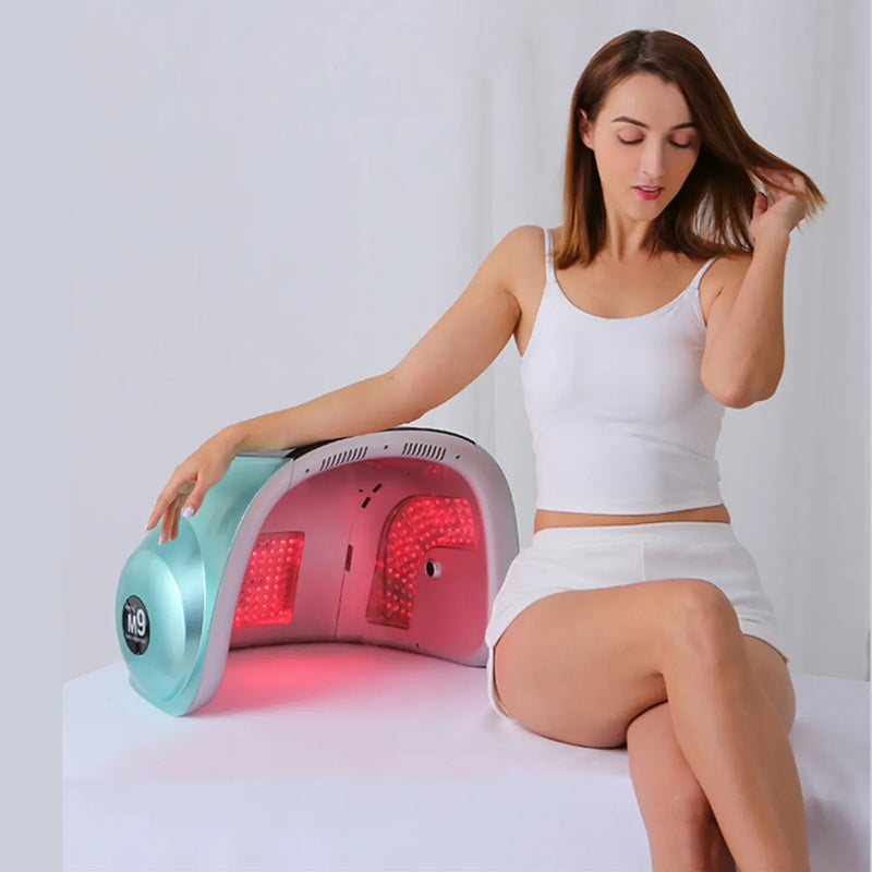 New M9 3D Laser Hair Growth Machine 9 Colors LED 268 Lamps 150W Hot Cold Spray Skin Care Light Therapy Anti-aging Instrument