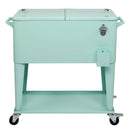 91*84.5*38.5cm Rectangular Plastic Box Frozen Insulation Cart Mint Green