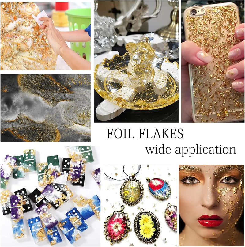 Confetti Gold Leaf Flakes Filling Glitter Epoxy Resin Mold DIY Nail Art Decoration Foil Paper Jewelry Making Accessories