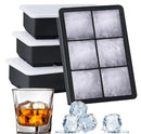 Big Ice Tray Mold Giant Jumbo Large 4/6/8/15 Grid Food Grade Silicone Ice Cube Square Tray Mold DIY Ice Maker Ice Cube Tray