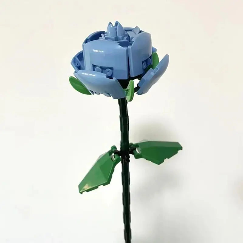 DIY Blue Roses Plants Peace and Hope Valentine's Day Gardens Building Blocks Classic Model Bricks Kids Sets Kits Toys