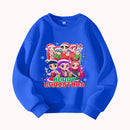 Christmas Kids Crew Neck Sweatshirt with Festive Cartoon Characters for Holiday Fun