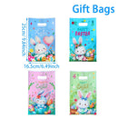 10/25/50pcs Easter Tote Bags with Handles Cartoon Bunny Carrot Design Plastic Gift Bags for Easter Egg Hunt Party Favors Gifts