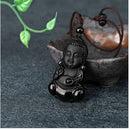 CSJA Obsidian Necklace Natural Stone Wolf Buddha Sculpture Tree of Life Animal Owl Men Necklaces Pendant Meditation Jewelry G644