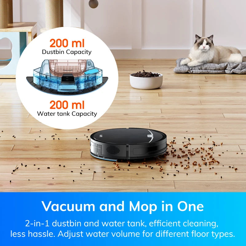 ILIFE V9/V9Pro Robot Vacuum, Self-Emptying, 3000Pa Strong Suction, Gyro Navigation, Schedule, App/Alexa Control, for Pet Hair